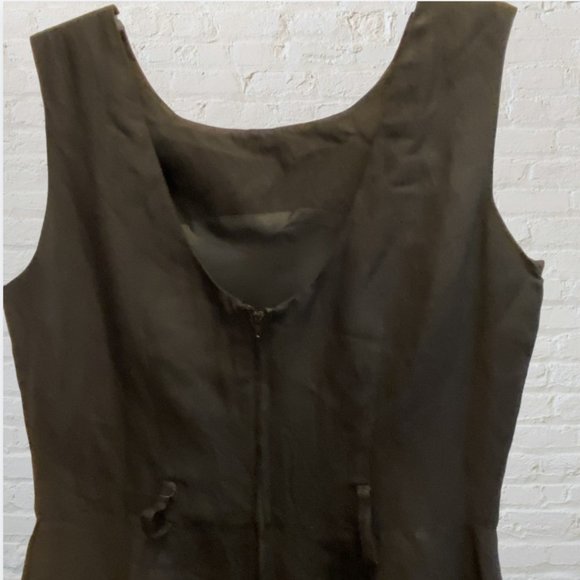 NEW YORK STUDIO -- Maxi Dress, Black Linen with Side Buttons, Sleeveless, Lined - Picture 13 of 16